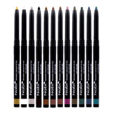 12 Colors Retractable Waterproof Eyeliner Set, Roll It Up Auto Eye Liner Pencil, Deep and Rich in Color, Long Lasting Fade Resistant